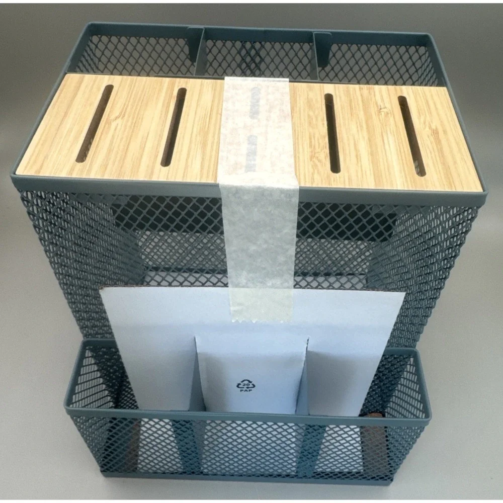 IKEA VIMPELFISK Bamboo And Metal Block Knife Holder‎ Kitchen Office Organizer